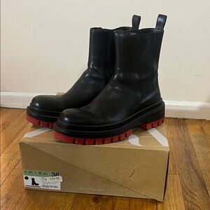 Zara Black and Red Ankle Boots